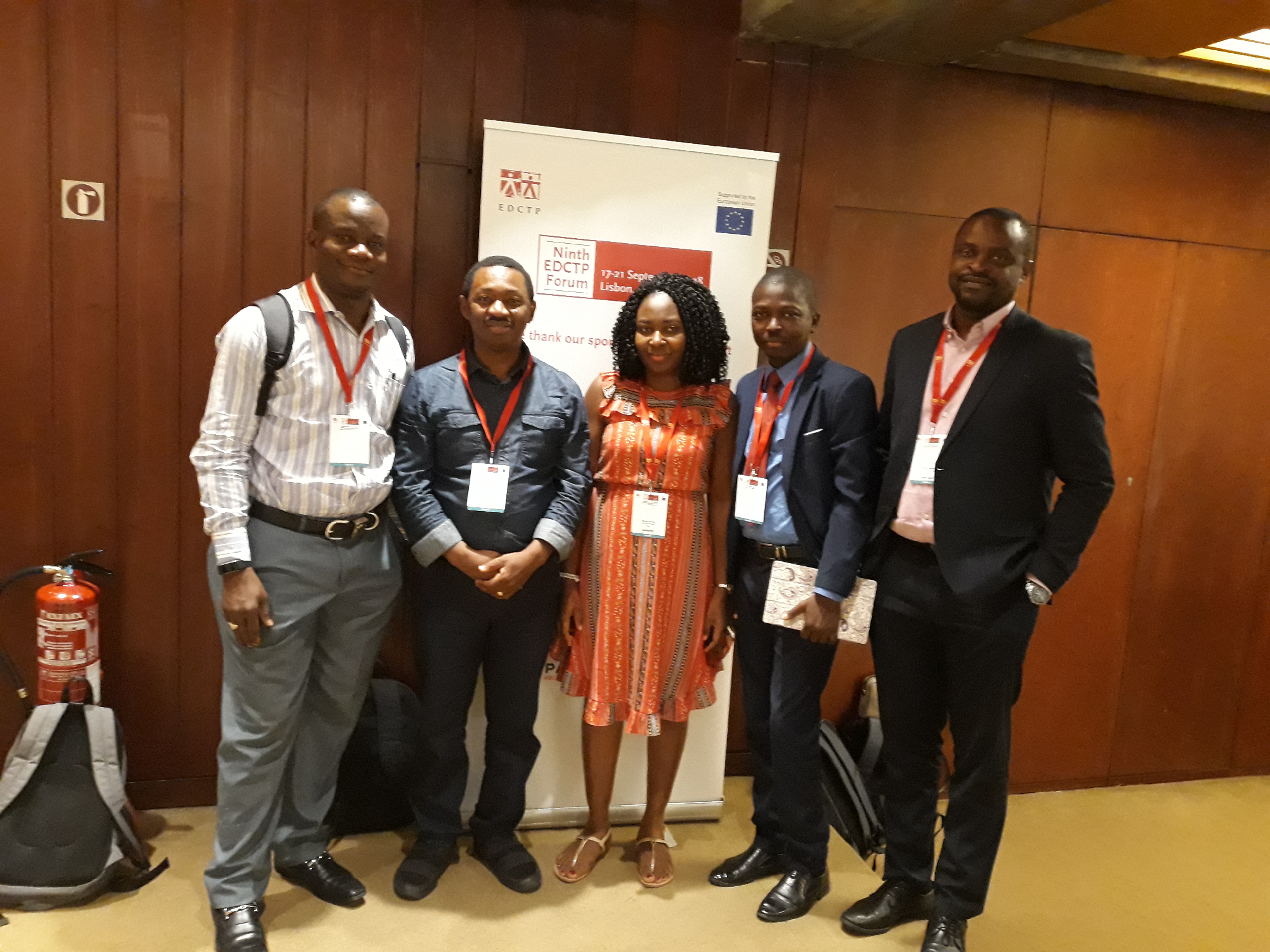 The five founding EDCTP Senior Fellows at the 8th EDCTP Forum, Portugal